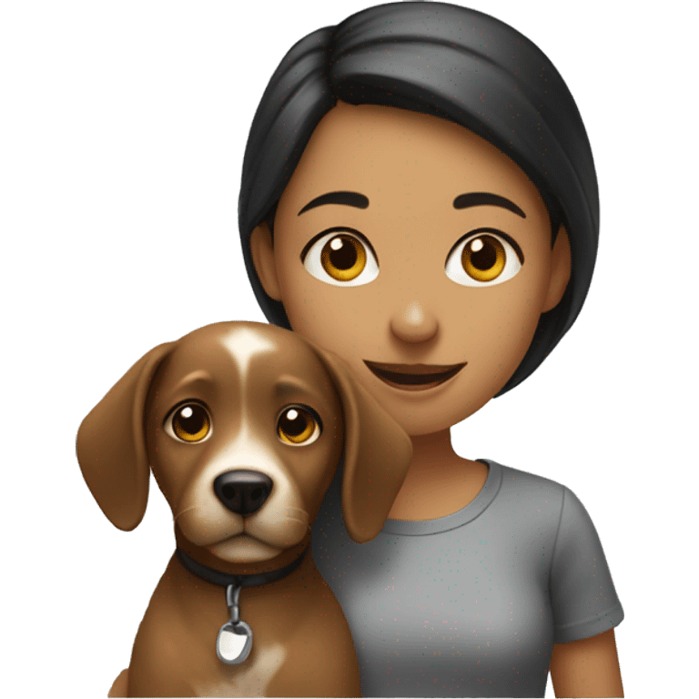 Girl and dog emoji