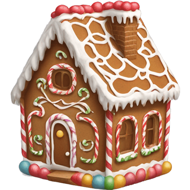 a cute gingerbread house emoji