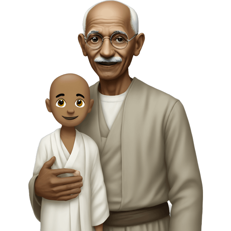 Ghandi with a little boy emoji