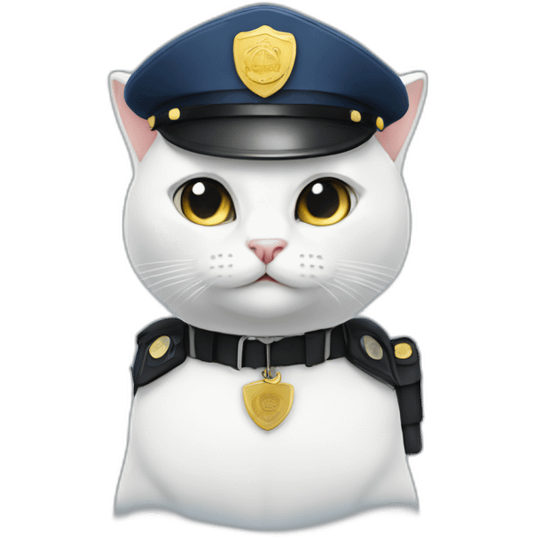 White cat in police officer emoji