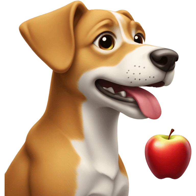 Dog eating an apple emoji