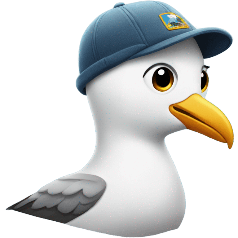 seagull with a stylish L.A. beanie  emoji