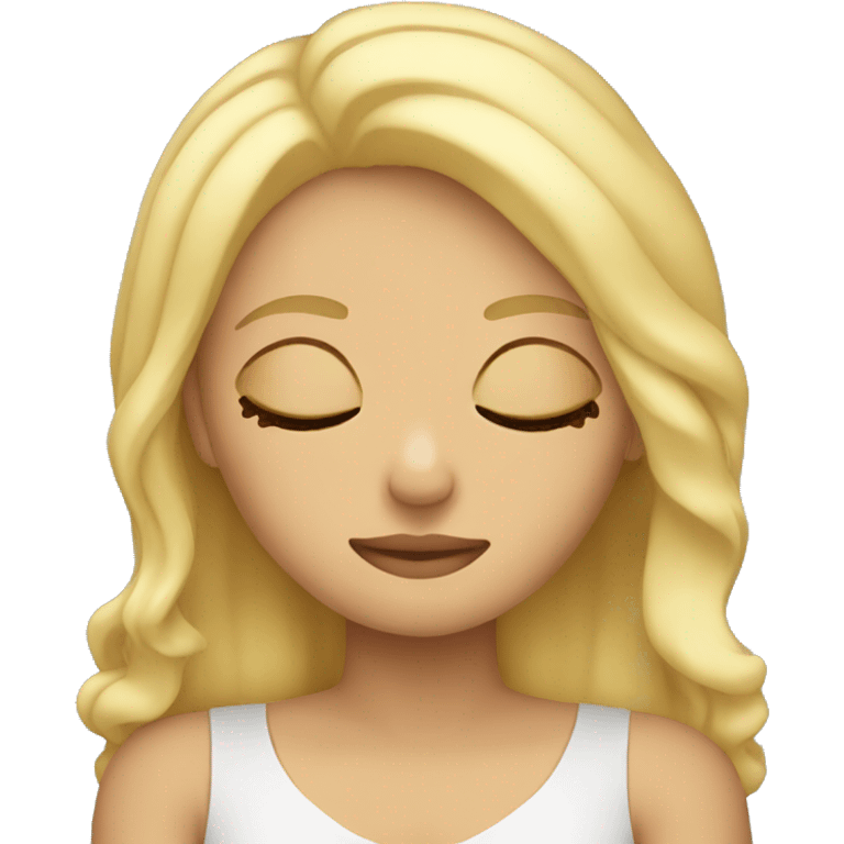 Girl with blonde hair sleeping emoji