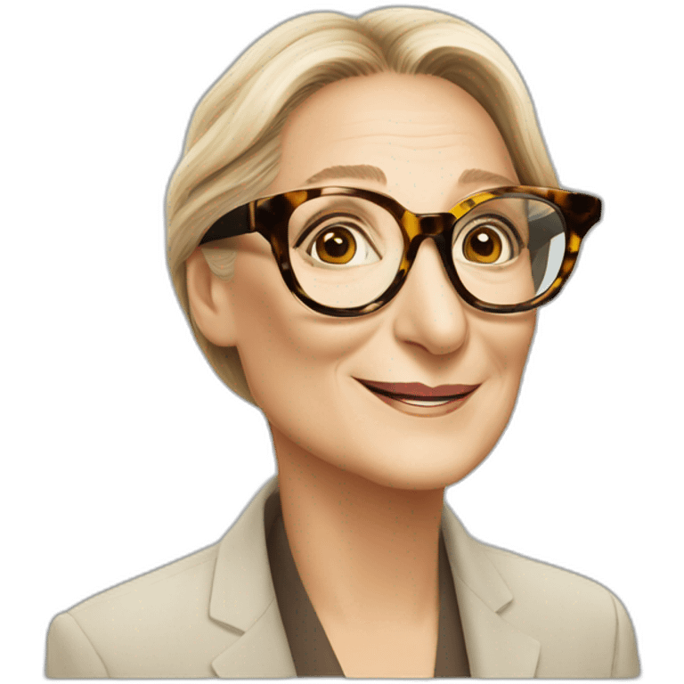 Merryl-streep-tortoise-glasses emoji