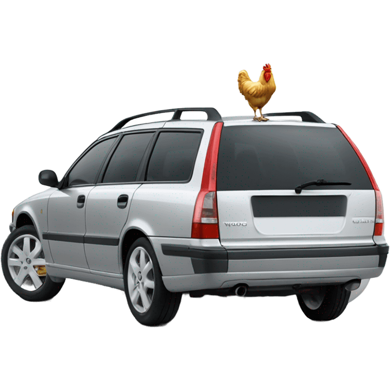 light silver 2001 volvo wagon with chicken wings  emoji