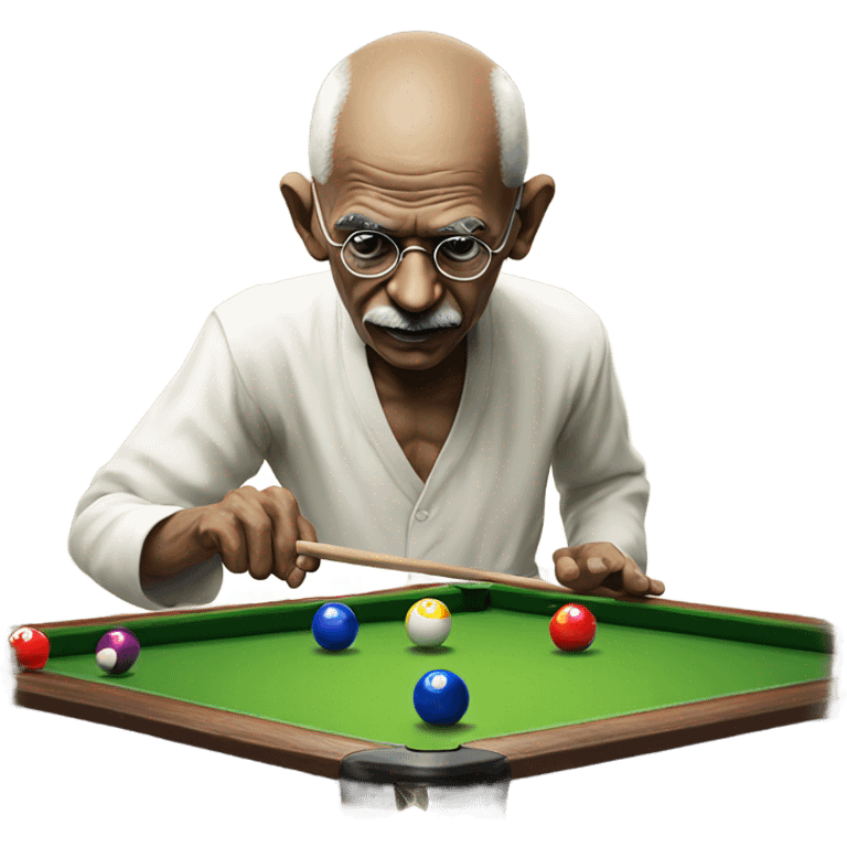 Ghandi playing pool emoji