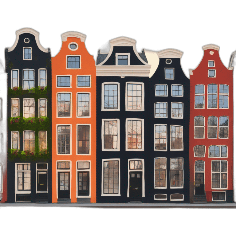 Amsterdam colorful houses emoji