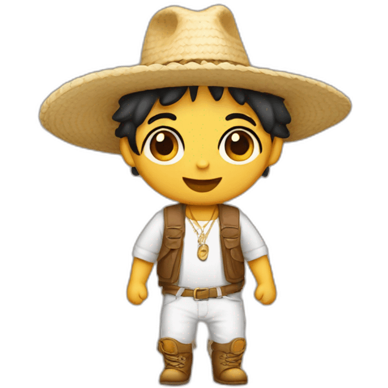 Bebe con sombrero de paja emoji