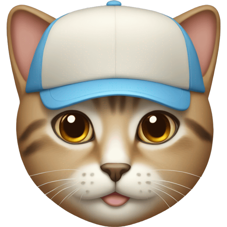 Cat with a brown eyes and light blue cap emoji