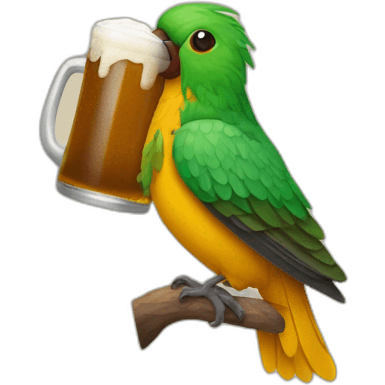 Pájaro Tucán con una cerveza emoji