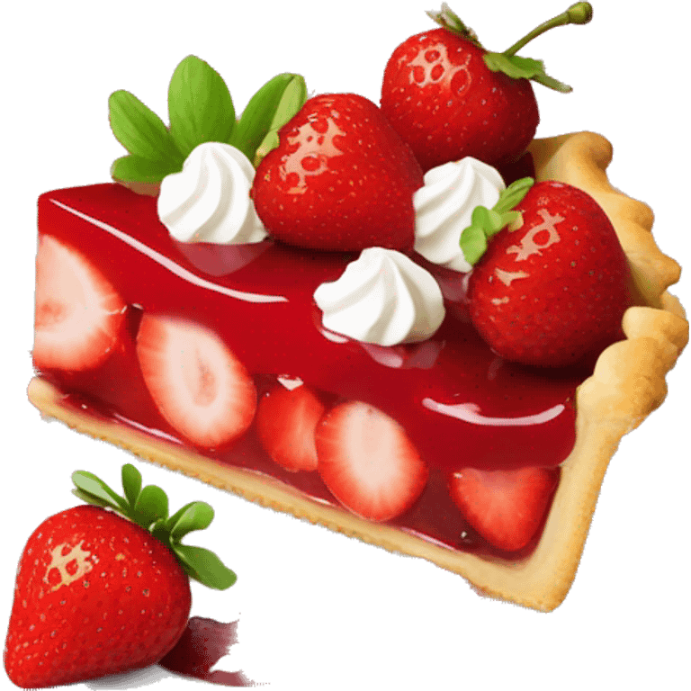 Aardbeientaart met kersen Strawberry pie with cherries  emoji