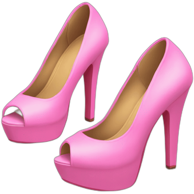 Peep-toes Pink platform High heels with feet emoji