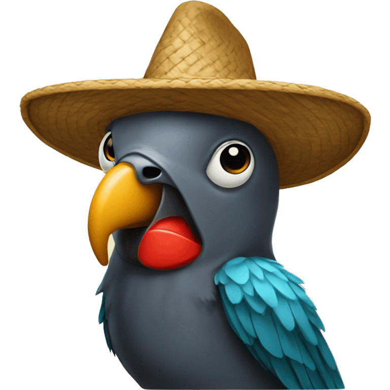 Loro con sombrero emoji