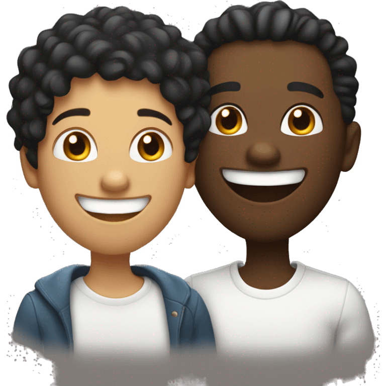 Two best friends, laughing, one black, one white  emoji