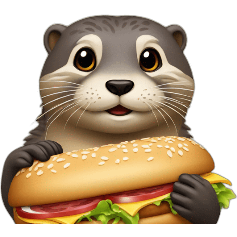 Loutre qui mange un Big mac emoji