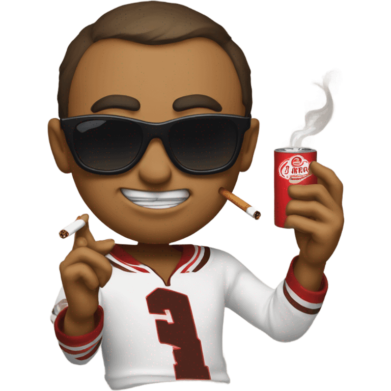 Brutus Buckeyes smoking cigarette with sunglasses on emoji