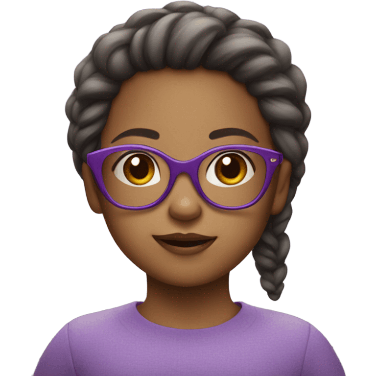 little girl in purple glasses emoji