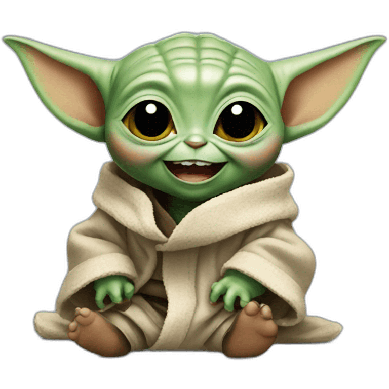 Baby yoda who laugh emoji