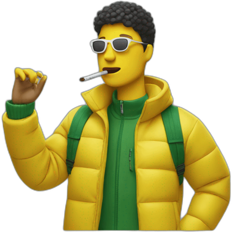 smoker with lacoste yellow puffer emoji