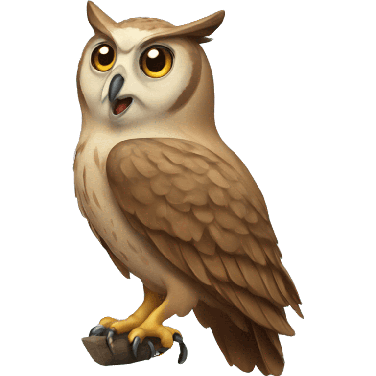 owl with telegram emoji