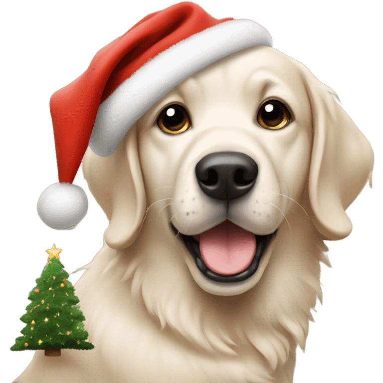 Dog with Christmas tree  emoji