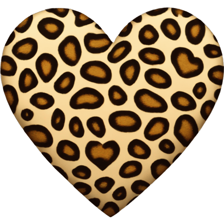 leopard print heart emoji