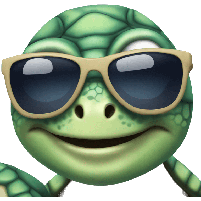 sea turtle with sunglasses emoji