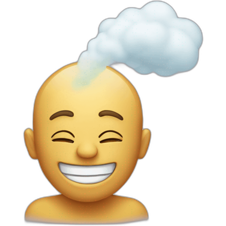 happy exhaling emoji