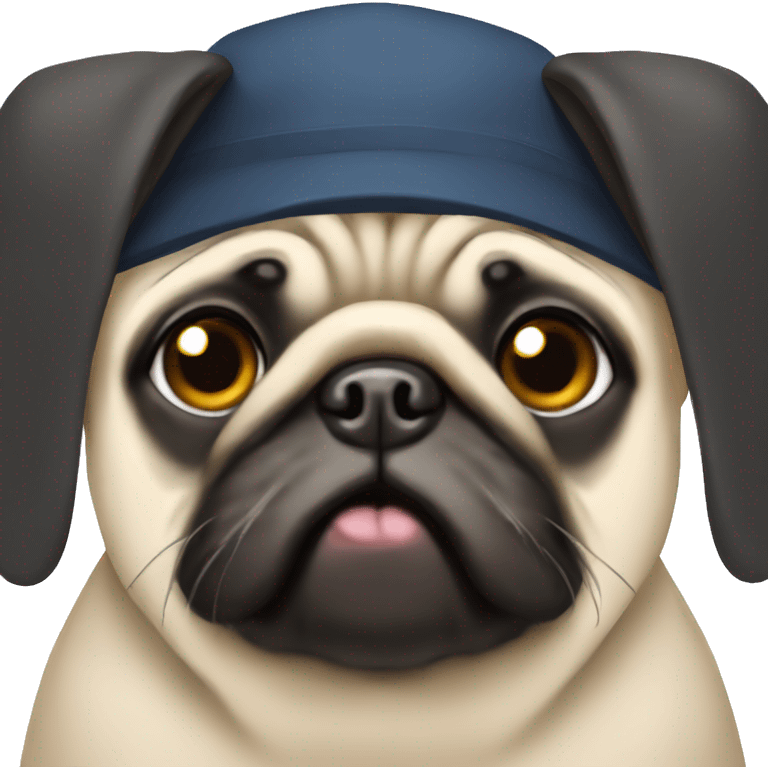 Pug with hat on  emoji