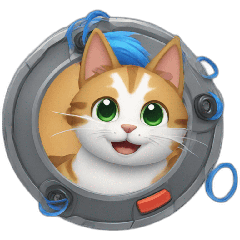 cats playing beyblades emoji