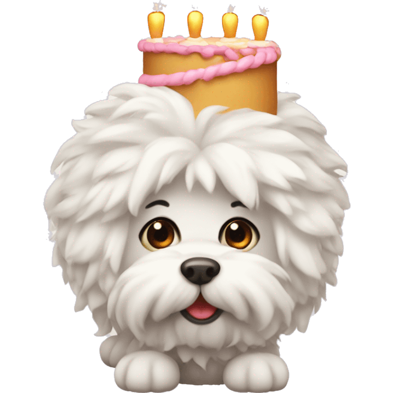 cute Coton de tuler with birthday cake emoji