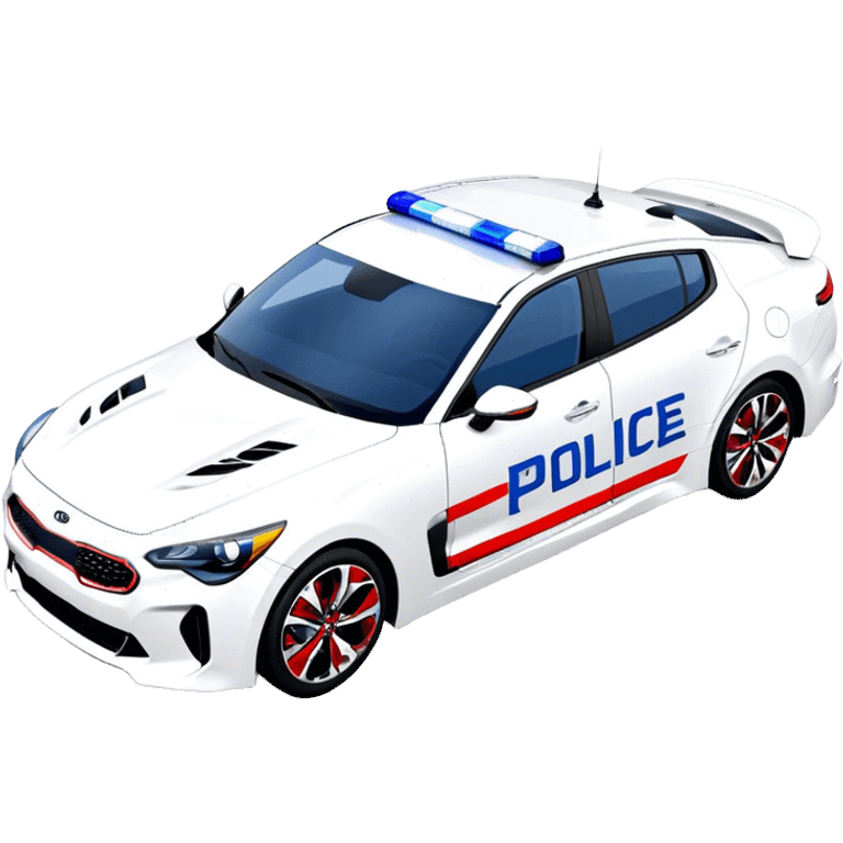 Police Car - Kia Stinger (Model Year: 2018) (Iconic Colour: White with blue and red markings) emoji