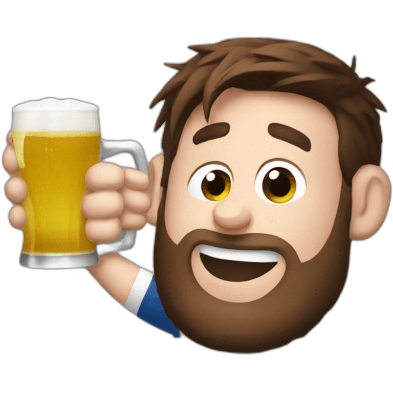 messi drinking beer emoji