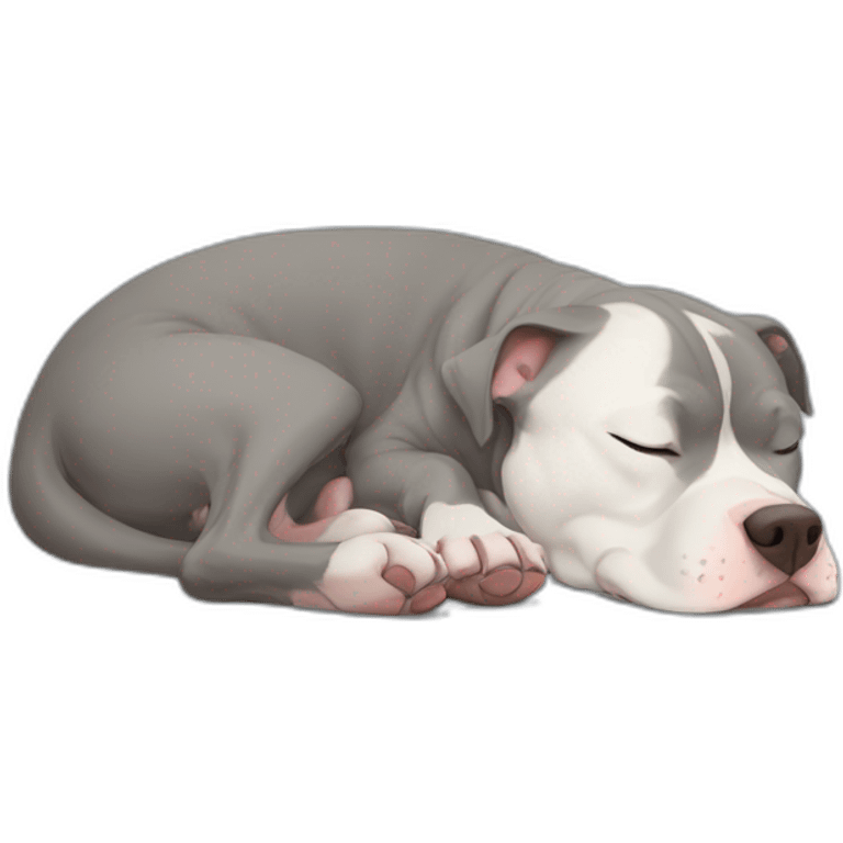 Gray pit bull sleeping emoji