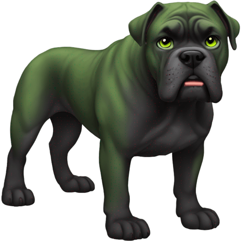 A green Cane Corso as “The Hulk.” emoji