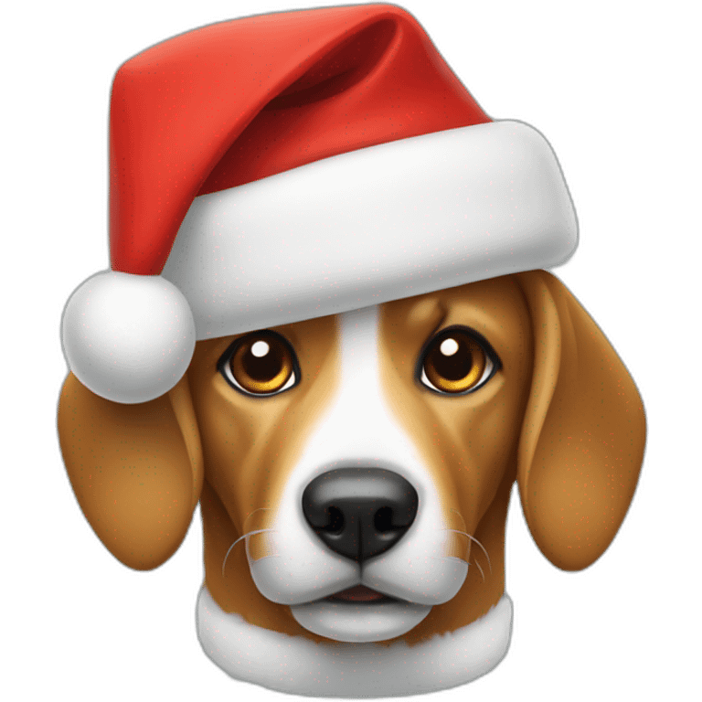 A dog in a Santa hat emoji