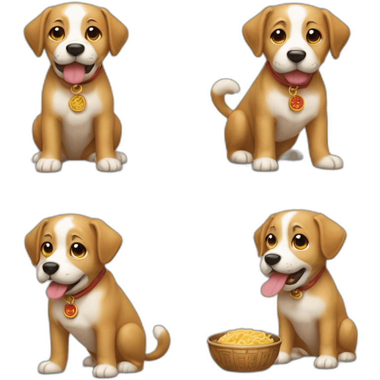 Un chinois qui mange du chien emoji