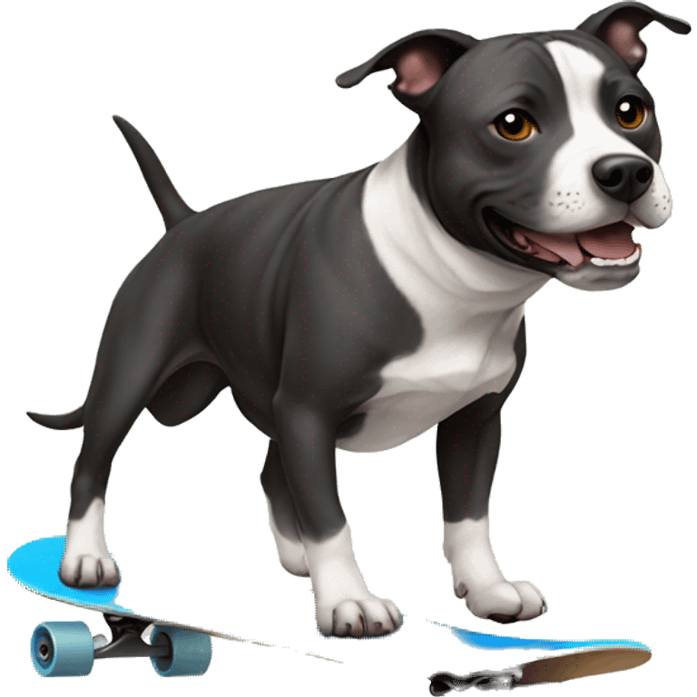 Staffy skateboarding emoji