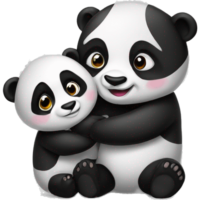 Panda hugging baby emoji