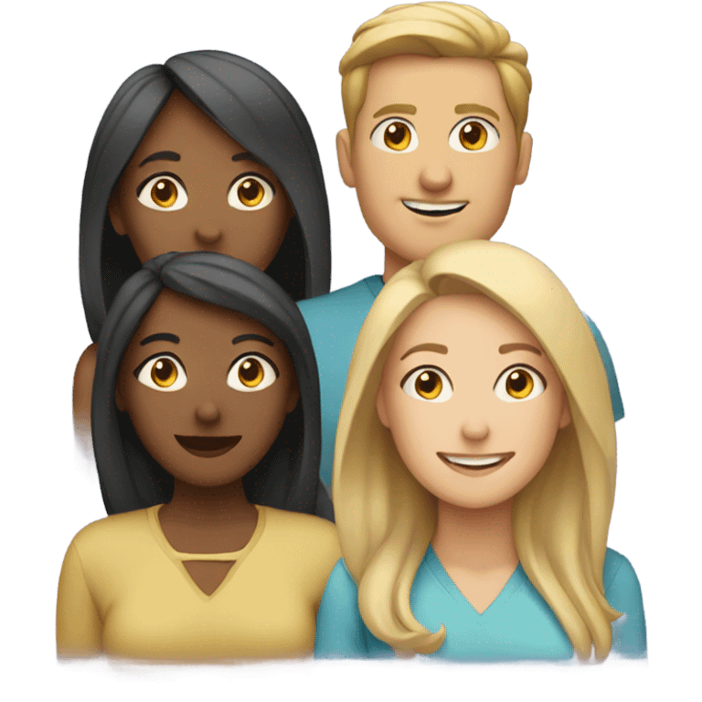 3 women and 1 man  emoji