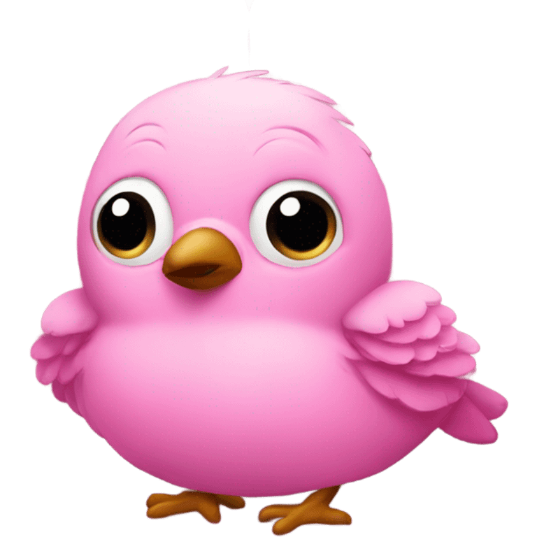 Pink birdie cozy in a sofa emoji