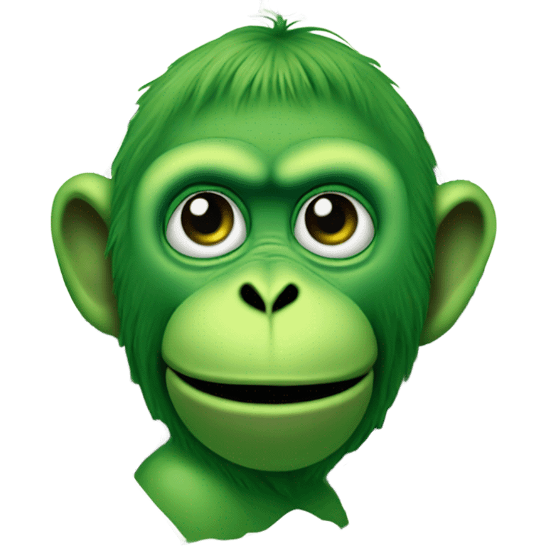 Green monkey on a dollar bill emoji