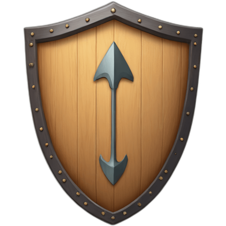 wood shield with up arrow emoji