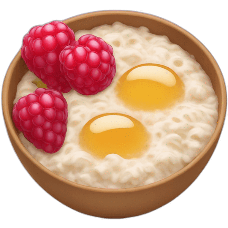 porridge with raspberry emoji