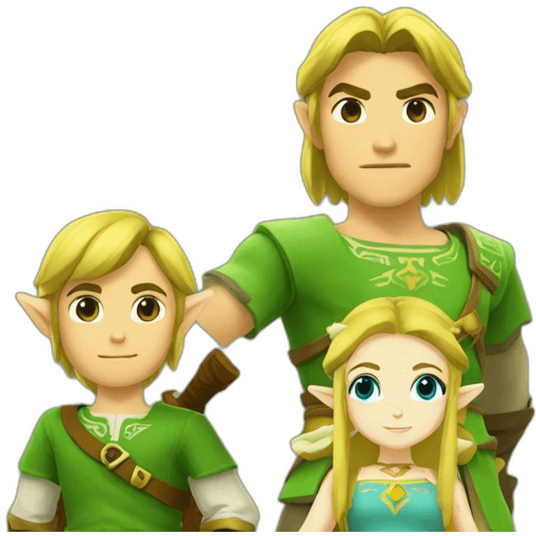 Zelda and link  emoji