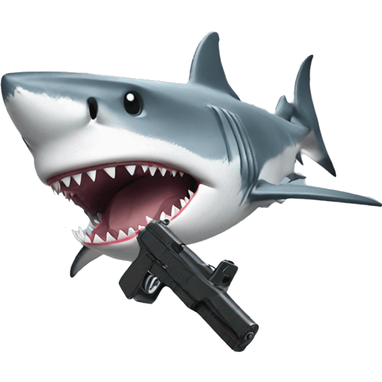 shark with a gun hand emoji