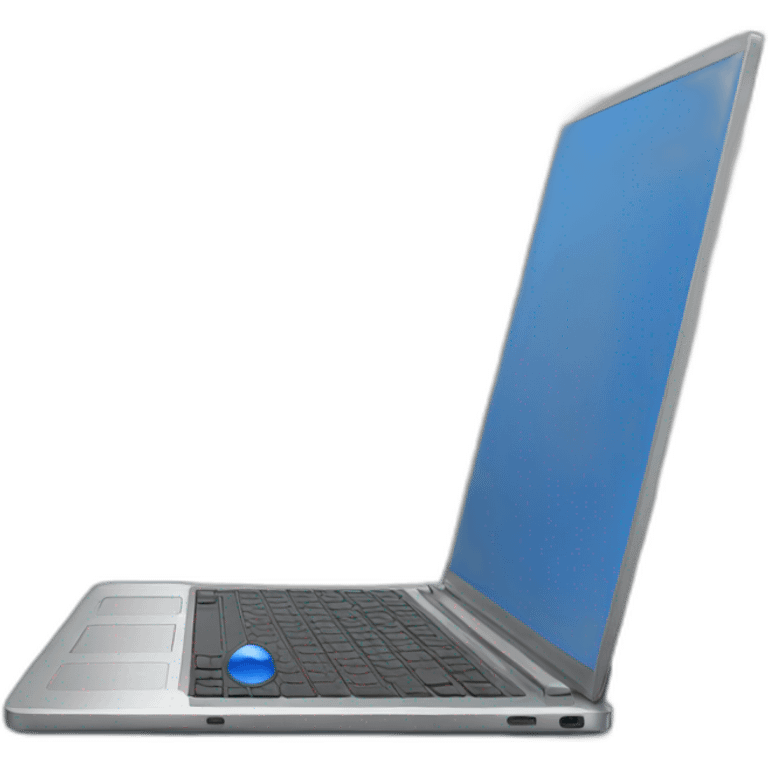 laptop with blue screen emoji