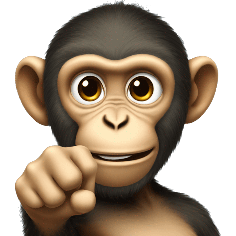 realistic Monkey pointing finger  emoji