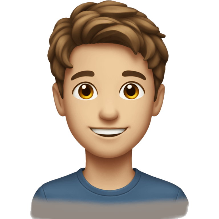 smiling boy portrait with brown hair emoji