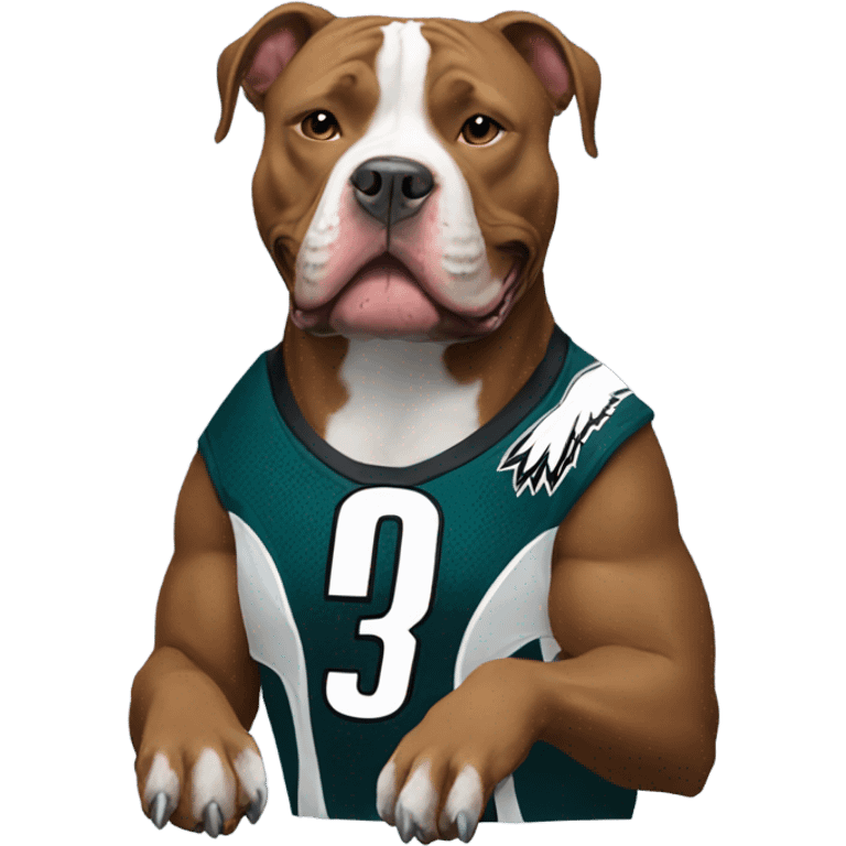 Pitbull dog with eagles jersey emoji